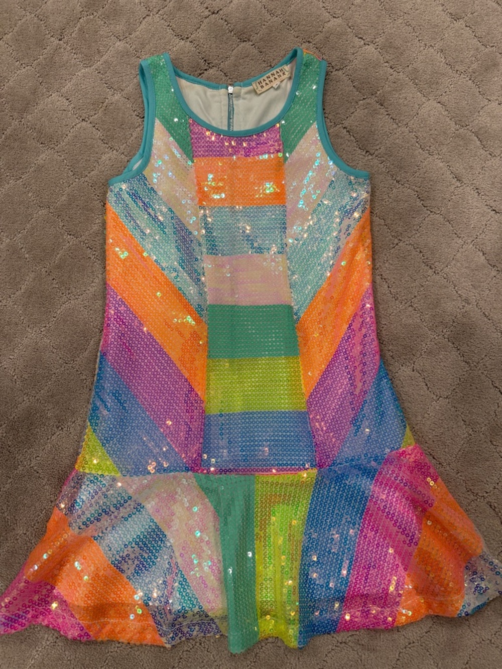 Hannah Banana Multicolor Sequin Rainbow Tank Dress